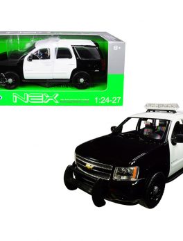 2008 Chevrolet Tahoe Unmarked Police Car Black and White 1/24-1/27 Diecast Model Car by Welly 22509BKWHP-W