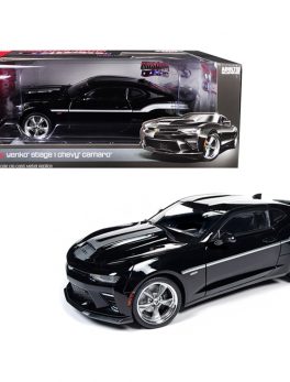 2018 Chevrolet Camaro Yenko/SC Stage I Coupe Black with Silver Stripes Limited Edition to 702 pieces Worldwide 1/18 Diecast Model Car by Autoworld AW254