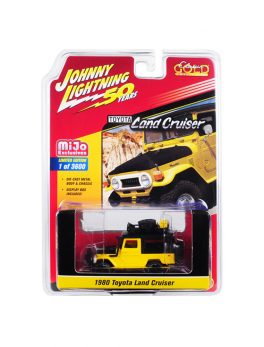 1980 Toyota Land Cruiser Yellow and Black with Accessories Johnny Lightning 50th Anniversary Limited Edition to 3600 pieces Worldwide 1/64 Diecast Model Car by Johnny Lightning JLCP7284