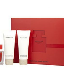 Narciso Rodriguez Narciso Rouge Eau De Parfum Spray 1.6 Oz and Body Lotion 2.5 Oz and Shower Gel 2.5 Oz For Women