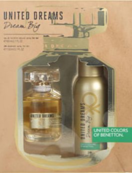 Benetton United Dreams Dream Big Edt Spray 2.7 Oz and Deodorant Spray 5.1 Oz For Women