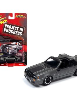 1982 Ford Mustang GT Gunmetal Gray Metallic (Owner: Chris Corbit) Project in Progress Johnny Lightning 50th Anniversary Limited Edition to 3980 pieces Worldwide 1/64 Diecast Model Car JLSF014-JLCP7261A