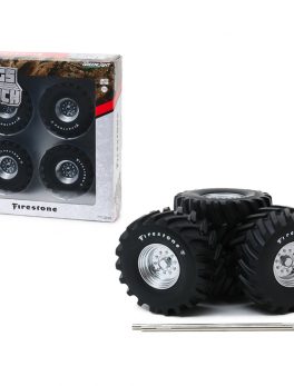 48-Inch Monster Truck Firestone Wheels and Tires 6 piece Set Kings of Crunch 1/18 by Greenlight 13546