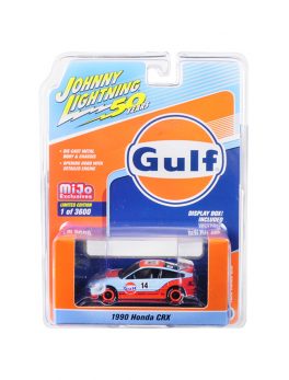 1990 Honda CRX #14 Gulf Oil Johnny Lightning 50th Anniversary Limited Edition to 3600 pieces Worldwide 1/64 Diecast Model Car by Johnny Lightning JLCP7198