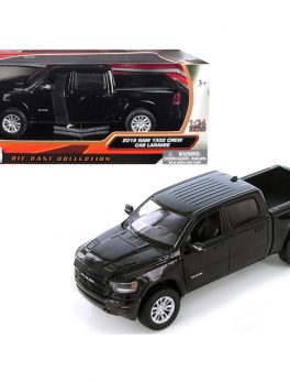2019 RAM 1500 Laramie Crew Cab Pickup Truck Black 1/24 Diecast Model Car by Motormax 79357bk