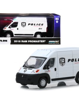 2018 RAM ProMaster 2500 Cargo High Roof Van White Police Transport Vehicle 1/43 Diecast Model Car by Greenlight 86168