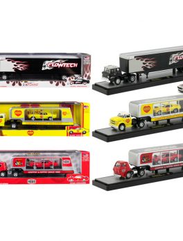 Auto Haulers Release 35, Set of 3 Trucks 1/64 Diecast Models by M2 Machines 36000-35