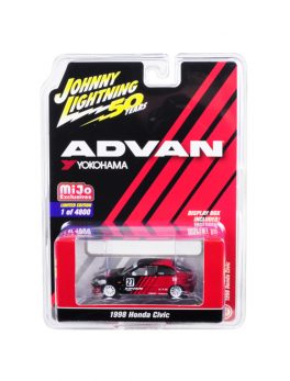 1998 Honda Civic #27 ADVAN Yokohama Johnny Lightning 50th Anniversary Limited Edition to 4800 pieces Worldwide 1/64 Diecast Model Car by Johnny Lightning JLCP7180