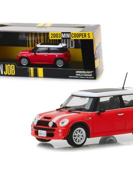 2003 Mini Cooper S Red with White Stripes The Italian Job (2003) Movie 1/43 Diecast Model Car by Greenlight 86547