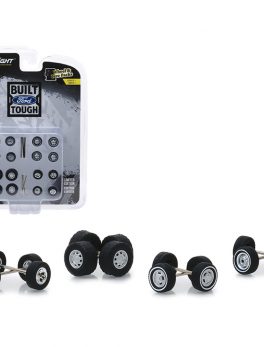 Built Ford Tough Wheel and Tire Multipack Set of 24 pieces Wheel and Tire Packs Series 1 1/64 by Greenlight 16010B