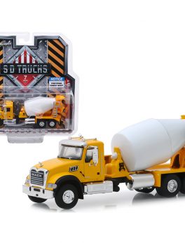 2019 Mack Granite Cement Mixer Yellow and White S.D. Trucks Series 7 1/64 Diecast Model by Greenlight 45070B