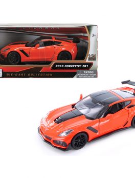 2019 Chevrolet Corvette ZR1 Orange with Black Accents 1/24 Diecast Model Car by Motormax 79356or