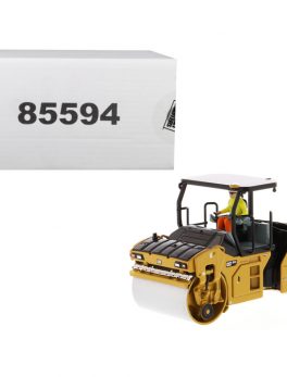 CAT Caterpillar CB-13 Tandem Vibratory Roller with ROPS (Roll Over Protective Structure) and Operator High Line Series 1/50 Diecast Model by Diecast Masters 85594