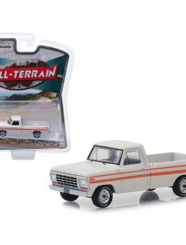 1979 Ford F-250 Explorer Pickup Truck Cream with Orange Stripes All Terrain Series 8 1/64 Diecast Model Car by Greenlight 35130D