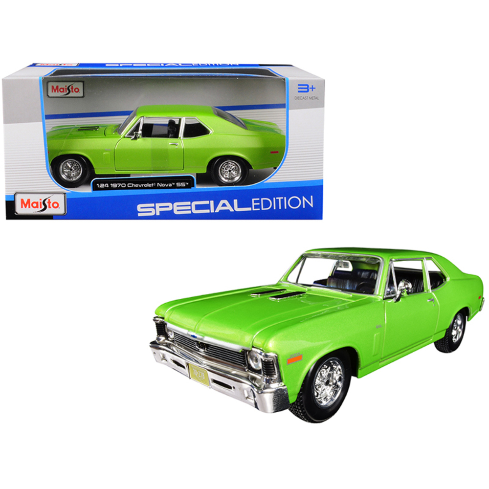 1970 Chevrolet Nova SS Metallic Green 1/24 Diecast Model Car by Maisto 31262grn