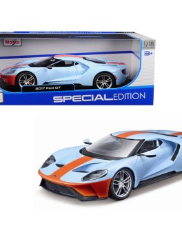 2017 Ford GT Blue with Orange Stripe Special Edition 1/18 Diecast Model Car by Maisto 31384bl-or