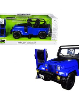 1992 Jeep Wrangler Dark Blue with Extra Wheels Just Trucks Series 1/24 Diecast Model Car by Jada 31059