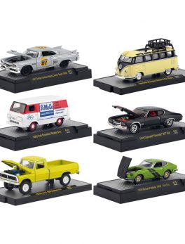 Auto Meets Set of 6 Cars IN DISPLAY CASES Release 49 1/64 Diecast Model Cars by M2 Machines 32600-49