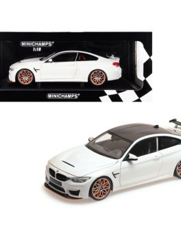 2016 BMW M4 GTS White with Carbon Top and Orange Wheels Limited Edition to 402 pieces Worldwide 1/18 Diecast Model Car by Minichamps 110025221