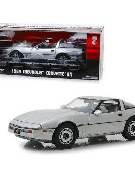 1984 Chevrolet Corvette C4 Convertible Silver Best Production Sports Car in the World Vintage Ad Cars 1/18 Diecast Model Car by Greenlight 13534