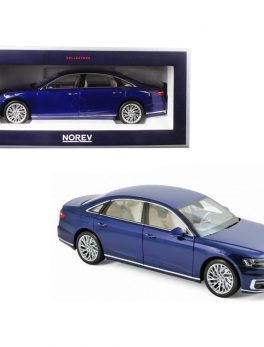 2017 Audi A8 L Blue Metallic 1/18 Diecast Model Car by Norev 188365
