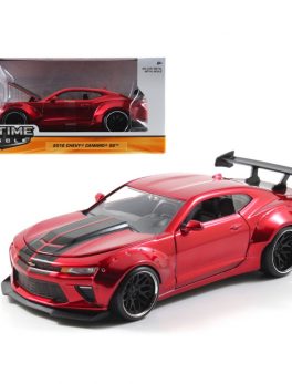 2016 Chevrolet Camaro SS Widebody Candy Red with Black Stripes Big Time Muscle 1/24 Diecast Model Car by Jada 98136
