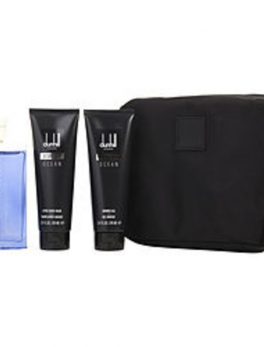 Desire Blue Ocean Edt Spray 3.4 Oz and Aftershave Balm 3 Oz and Shower Gel 3 Oz and Toiletry Bag For Men