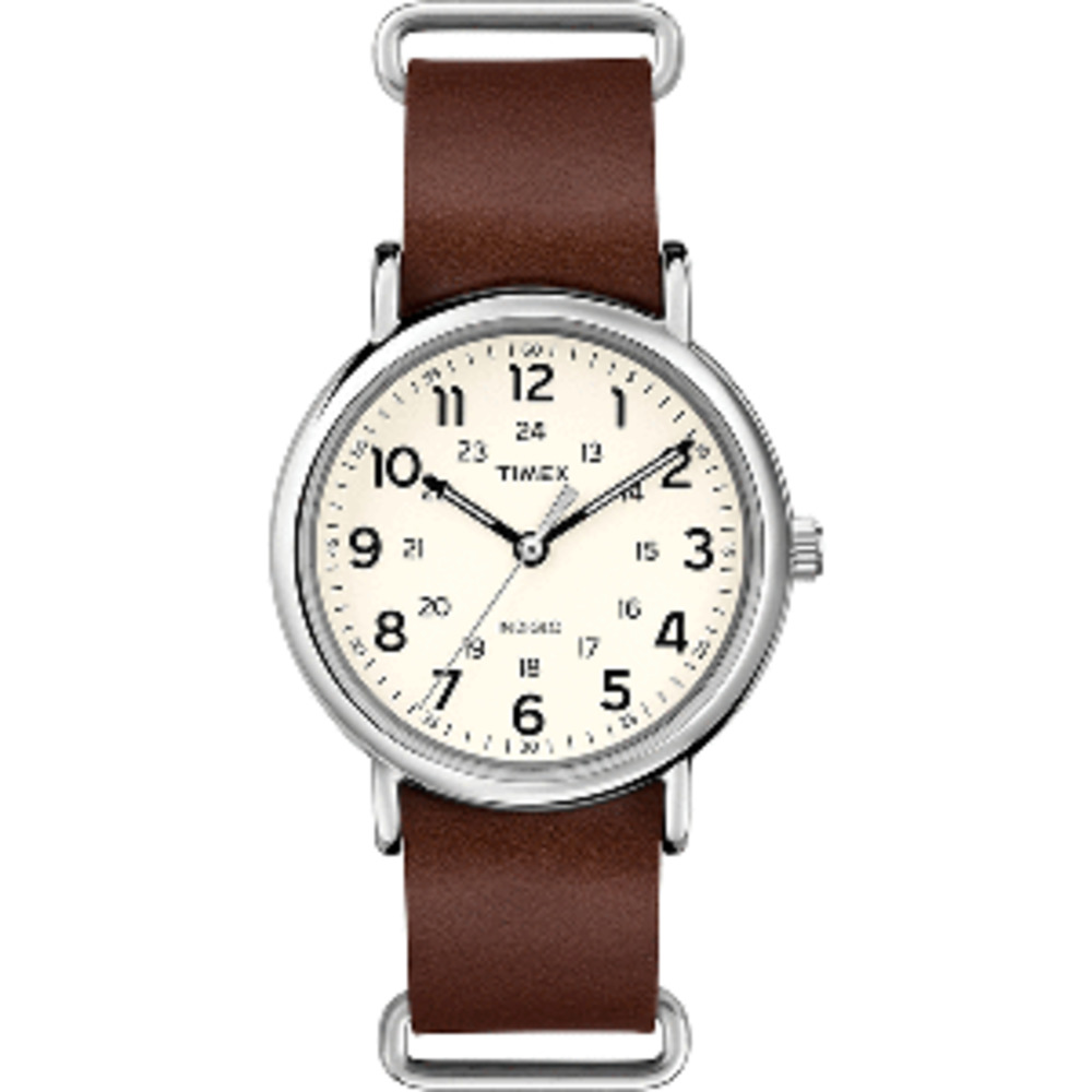 Timex Weekender Slip-Thru - Brown Leather Strap