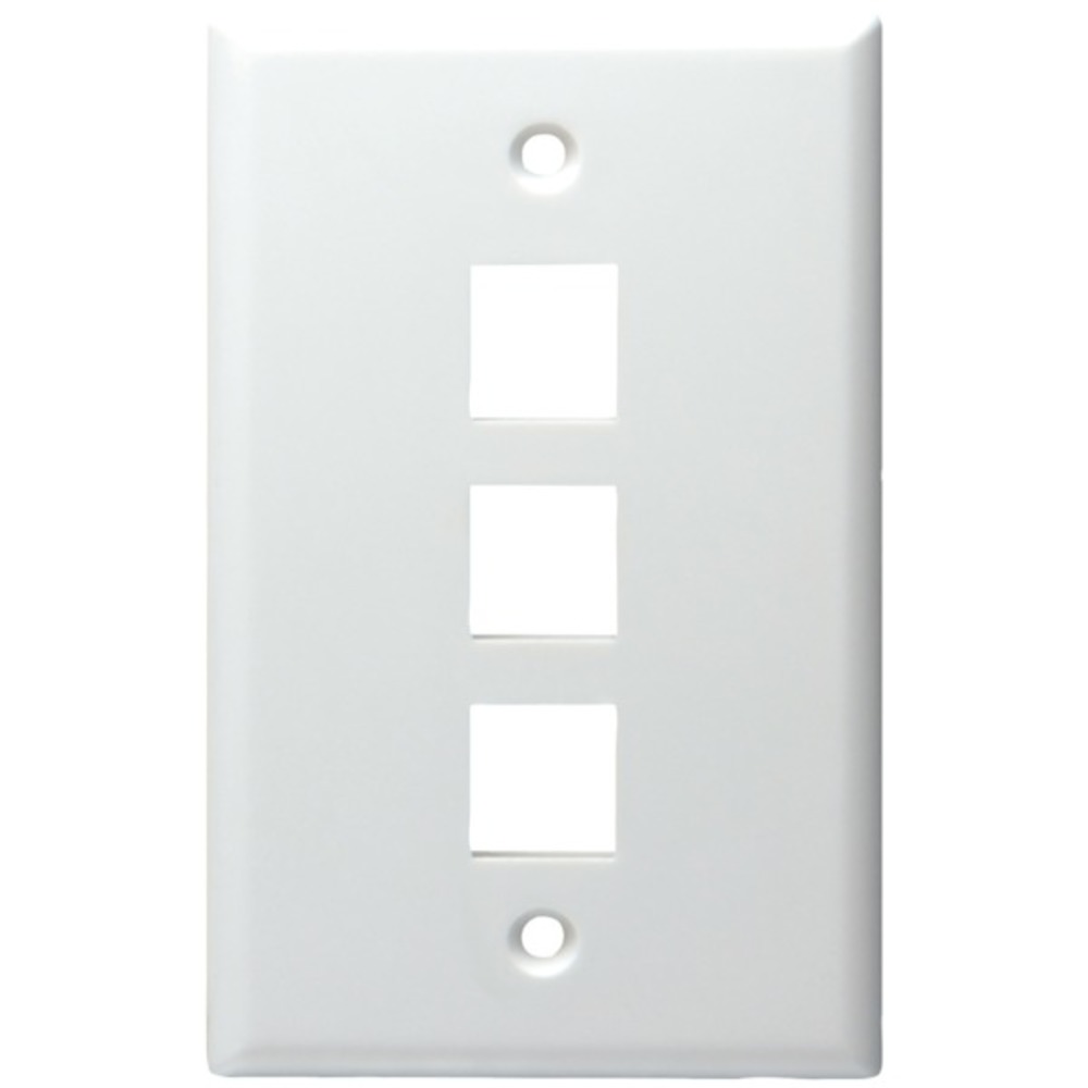 DataComm Electronics 20-3003-WH 3-Port Standard Size Keystone Wall Plate (White)