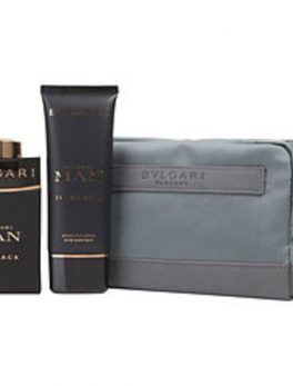 Bvlgari Man In Black Eau De Parfum Spray 3.4 Oz and Aftershave Balm 3.4 Oz and Pouch For Men
