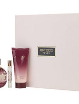 Jimmy Choo Fever Eau De Parfum Spray 3.3 Oz and Body Lotion 3.3 Oz and Eau De Parfum Spray .25 Oz Mini For Women