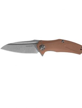 Kershaw Natrix Folder 2.75in Stonewash Plain Copper Handle