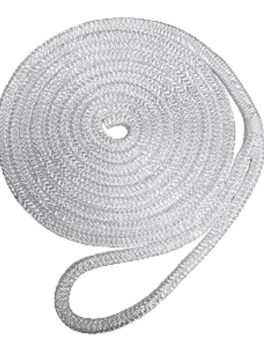 Robline Premium Nylon Double Braid Dock Line - 3/4" x 35 and #39; - White