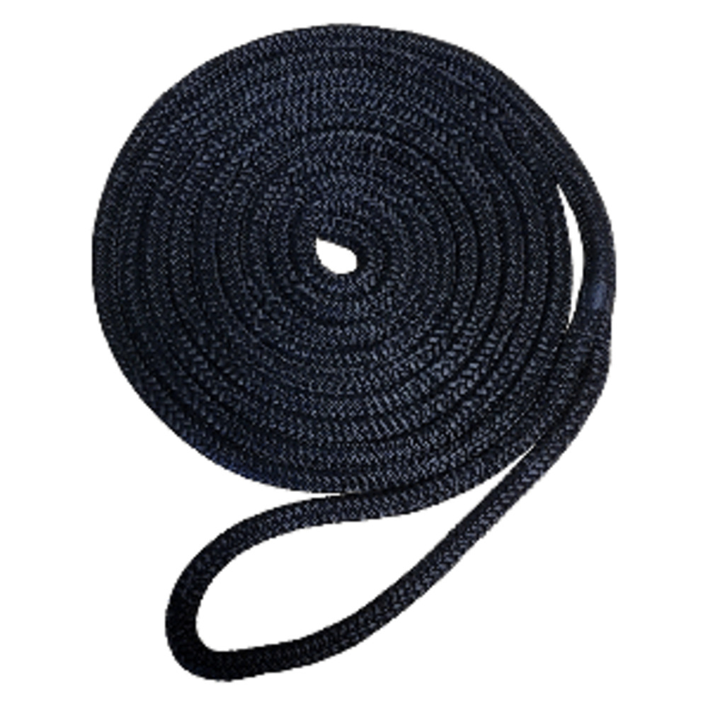 Robline Premium Nylon Double Braid Dock Line - 3/8" x 15 and #39; - Black