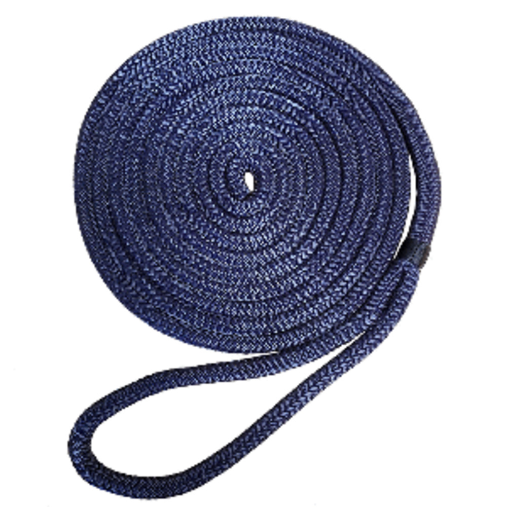 Robline Premium Nylon Double Braid Dock Line - 3/8" x 15 and #39; - Navy Blue