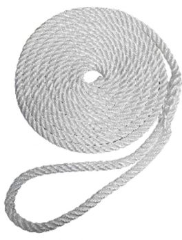 Robline Premium Nylon 3 Strand Dock Line - 1/2" x 15 and #39; - White