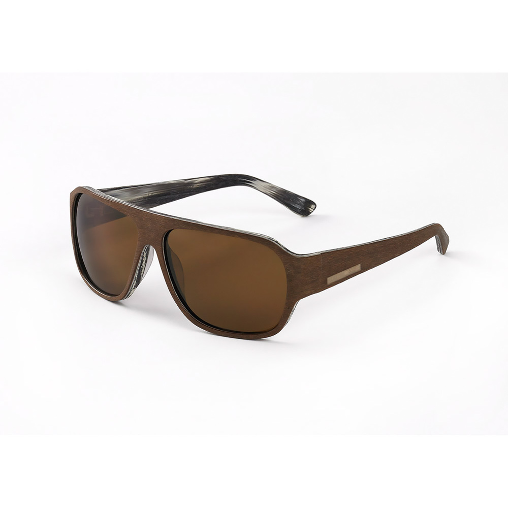 Hang Ten Gold The Balsa Fish-Brown 2 Tone Wood/Brown Lens