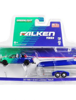 2017 Ford F-150 Pickup Truck and Aerovault Trailer Falken Tires Limited Edition to 2760 pieces Worldwide 1/64 Diecast Model Car by Greenlight 51244