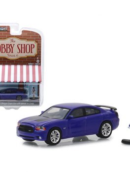2013 Dodge Charger Super Bee Metallic Purple with Black Stripes and Woman in Dress Figure The Hobby Shop Series 6 1/64 Diecast Model Car by Greenlight 97060F