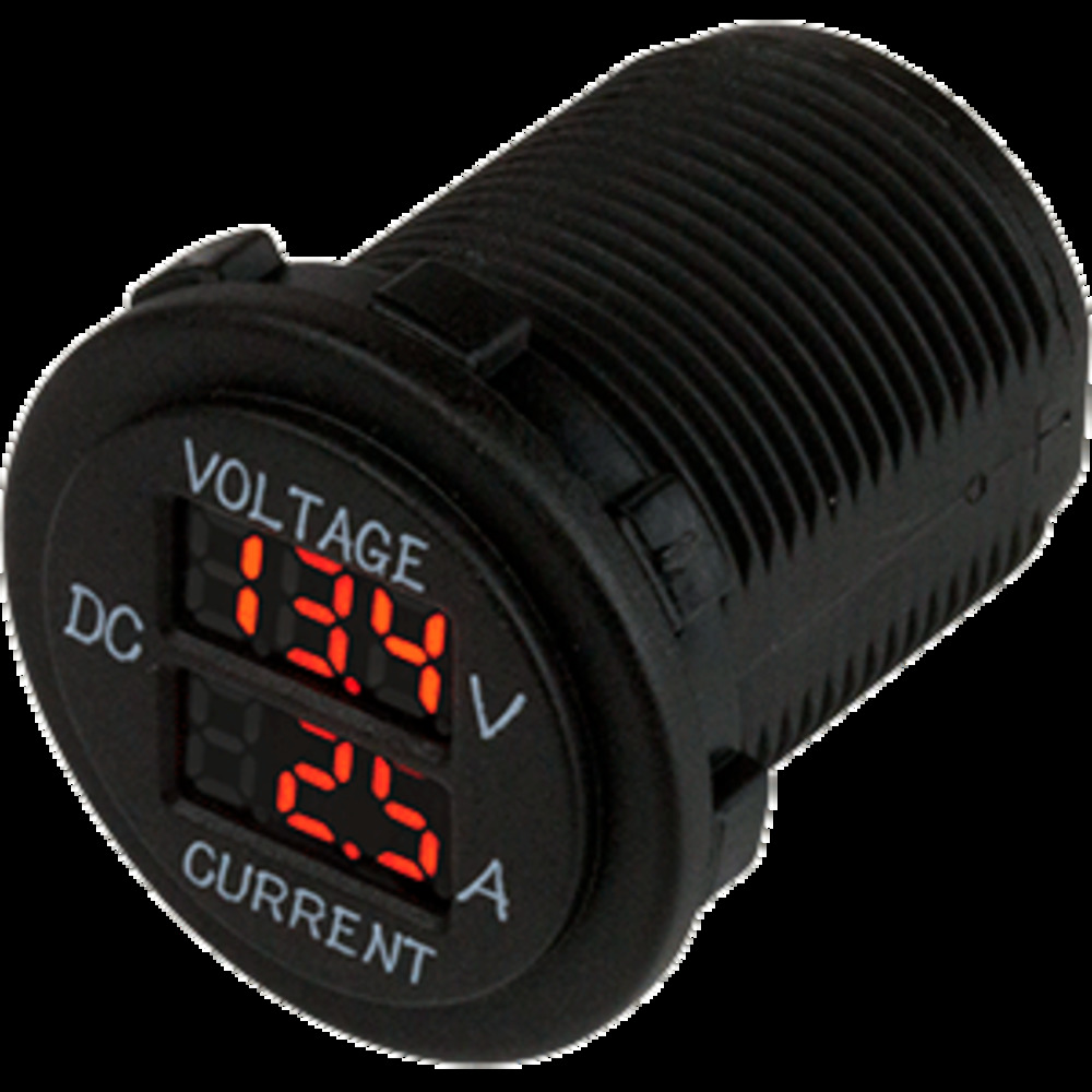 Sea-Dog Round Voltage and amp; Amp Meter - 6V-30V and amp; 0 Amp - 10 Amp Meter