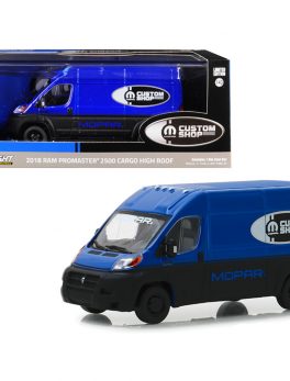 2018 RAM ProMaster 2500 Cargo Van High Roof Blue and Black MOPAR Custom Shop 1/43 Diecast Model Car by Greenlight 86155