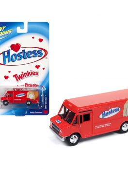 1990 GMC Delivery Step Van Hostess Red Limited Edition to 1416 pieces Worldwide 1/87 (HO) Scale Diecast Model by Johnny Lightning JLSP062