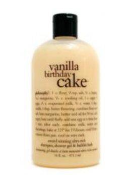 Philosophy Vanilla Birthday Cake Shampoo, Shower Gel and Bubble Bath --480ml/16oz For Women