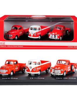 Classic Pickups Gift Set of 3 Pickup Trucks Coca Cola 1/72 Diecast Model Cars by Motorcity Classics 472100