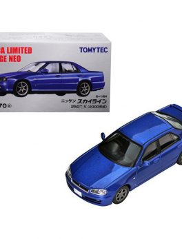 2000 Nissan Skyline 25GT-V RHD (Right Hand Drive) Metallic Blue 1/64 Diecast Model Car by TomyTec 288633