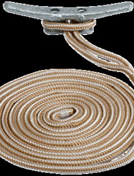 Sea-Dog Double Braided Nylon Dock Line - 1/2" x 20 and #39; - Gold/White