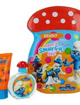 Smurfs 2 Piece Brainy Smurf Tin Can Set Includes Edt Spray 1.7 Oz and Bubble Bath 2.5 Oz For Anyone