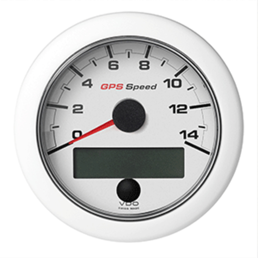 VDO Marine 3-3/8" (85mm) OceanLink GPS Speedometer (0-14 KN/MPH/KMH) White Dial and amp; Bezel