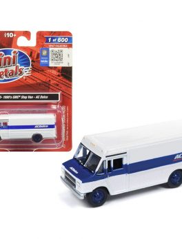 1990 GMC Step Van ACDelco White with Blue Stripe 1/87 (HO) Scale Model by Classic Metal Works 30543