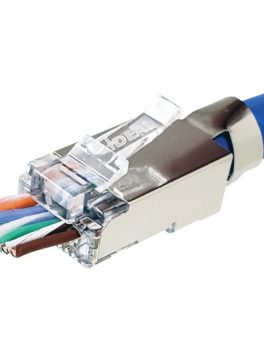 IDEAL 85-368 Shielded Feed-Thru CAT-6A/6/5-E Modular Plugs for Larger Diameter Conductors, 25-Pack